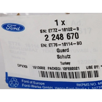Çamurluk Davlumbazı Ön Sağ Ford Courıer Bm 14- (Oem No: Et76 16114 Bg)