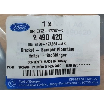 Tampon Braketı Arka Sag Ford Courıer Bm 14- (Oem No: Et76 17A881 Ak)