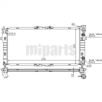 Su Radyatörü Mt : 690X338X26 Japon 626 (Ge, Gf) 2.0 92-01 (Oem No: Fs19-15-200F)