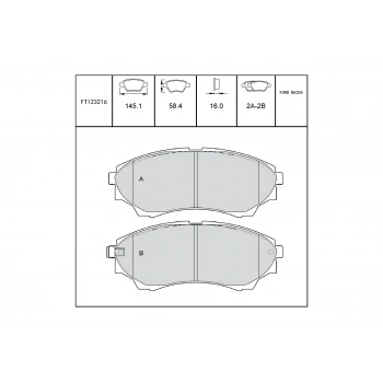 Fren Balata B2500 06 Bt-50 4X4 Ranger 06 4X4 Ö None (Oem No: Ft123216)