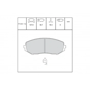 Fren Balatası Grand-Vitara 061.9 Ddıs-2.0Ön Şimli None (Oem No: Ft1244-116)
