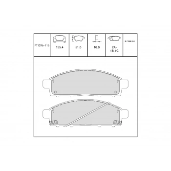 Balata Fren L200 06-19 Fullback Pıck-Up 16 Ön None (Oem No: Ft1296-116)