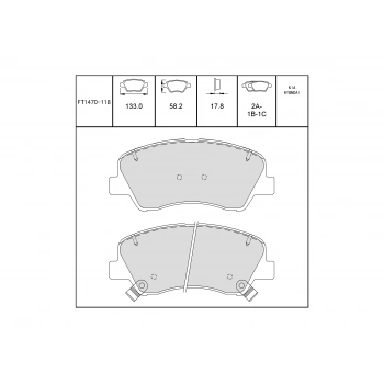 Fren Balatası Ön Stonic 17 None (Oem No: Ft1470-118)