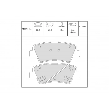 Fren Balata I20 15-18  Elantra 16-18 I30 16-18 None (Oem No: Ft1471-216)