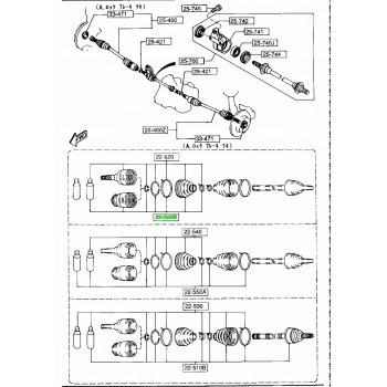 Aks Kafası İç 626  92-97 / Sağ28×23X42,7 (Oem No: G560-22-520)