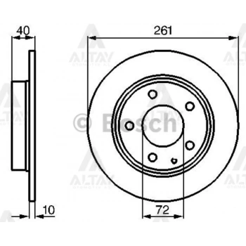 Fren Diski 626  92-02 Fs / Arka Düz 261-5 (Oem No: Ga4Y26251)