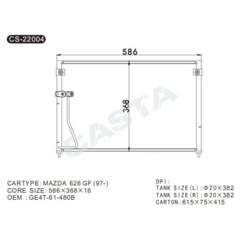 Radyatör Klima 626 98-02 (Oem No: Ge4T-61-480B)