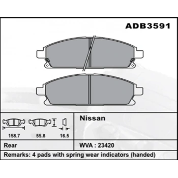 Ön Fren Balatası Xtrail 01 Patfınder 97 Terano Şim None (Oem No: H2Cvc07-Kb-01)