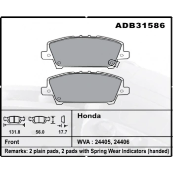 Ön Fren Balatası Civic Hb 07-11 None (Oem No: H2Cvc07-Kb-66)