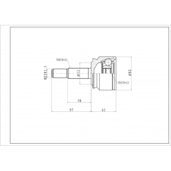 Aks Kafası Colt 0410 1.5 Dıd Dizel 25X23X53 Dış None (Oem No: Jpı102003)