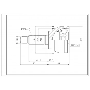 Aks Kafası Subaru İmpreza 9302 Dış 27X22X56 None (Oem No: Jpı102014)