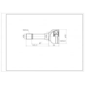 Aks Kafası Jimny 98 4Wd Kalın Freze 26X19X44-Boy- None (Oem No: Jpı102016)