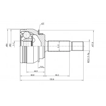Aks Kafası Lancer 0307 1.6 Dış Absli 25X30X62 None (Oem No: Jpı102079)