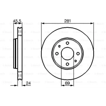 Fren Diski Carısma 00-06 / S40 00-03 / Ön Havalı 281-4 (Oem No: M818027)