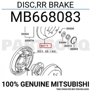 Fren Diski Lancer 03-11 / Galant 92-00 / Arka Düz 262-4 (Oem No: Mb668083)