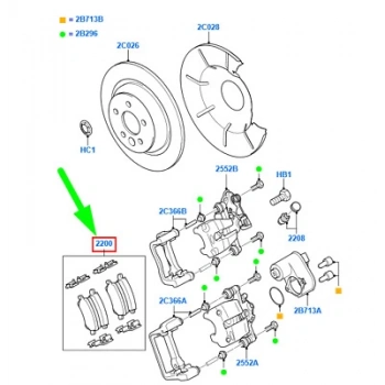Fren Balatası Arka Lr043285/(Elektrıklı Park Fren Tıp)/6G91&Fd Ford Mondeo/Land Rover/S60/Galaxy/Kuga/S Max Bm 07-14 (Oem No: Me6G9J 2M008 Fb)