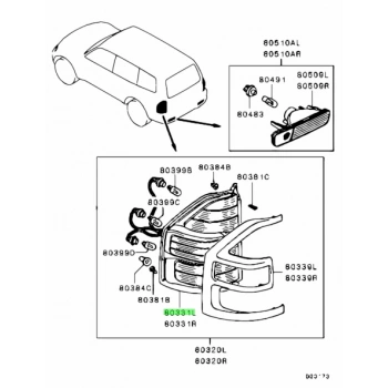 Stop Lambası Sol Üst Japon Pajero (V7) 3.2 Dı-D 03-06 (Oem No: Mn117801)