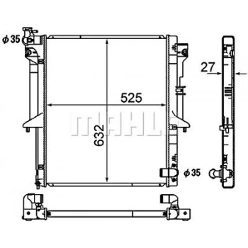 Su Radyatörü Mt : 525X638X26 Japon L200 (Ka, Kb) 2.5 Dı-D 06-15 (Oem No: Mn135032)