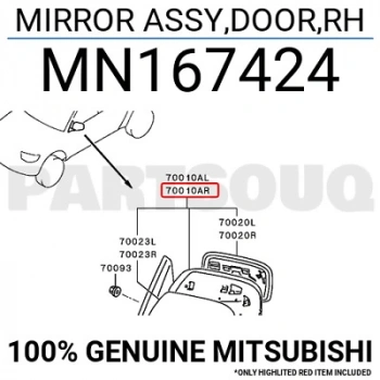 Dış Dikiz Aynası L200 06-14 Elektrikli Siyah Sağ (Oem No: Mn167424)