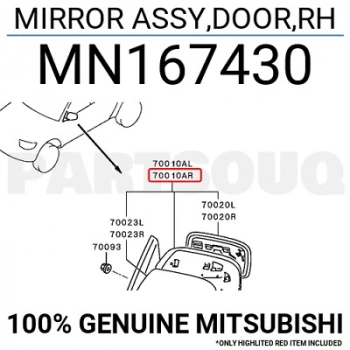 Dış Dikiz Aynası L200 06-14 Elektrikli Isıtmalı Krom Sağ (Oem No: Mn167430)