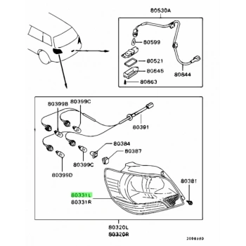 Stop Lambası Sol Japon Outlander (Cu) 2.0:2.0 T:2.4 Mıvec 04-06 (Oem No: Mn190281)