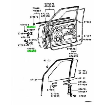 Kapı Menteşe L200  90-99 Ön Alt-Üst Sağ-Sol (Oem No: Mr134892)