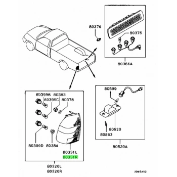 Stop Lambası L200 99-05 Sağ (Oem No: Mr192087)