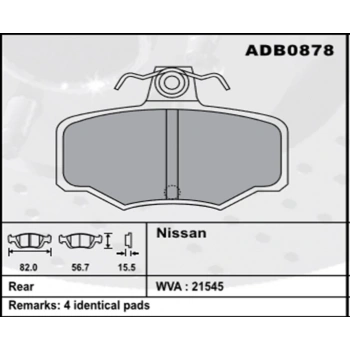 Arka Fren Balatası Primera 99-01 -Almera Şimli None (Oem No: N1P1101-Kb-06)