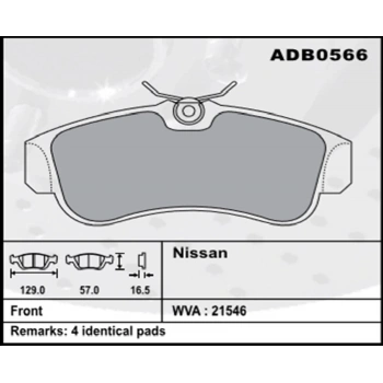 Ön Fren Balatası Primera 97-98 1.6 2.0 Eğri Tp Şimli None (Oem No: N1P1101-Kb-11)