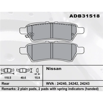 Fren Balatası Navara 0511 Arka Patfınder Şimli None (Oem No: N1Ptf02-Kb-06)