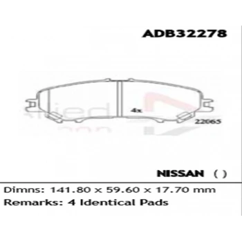 Fren Balatası Qashqaı 2014 Ön Şimli Kaucuklu None (Oem No: N1Qas02-Kb-01)