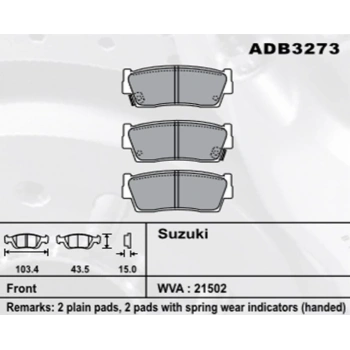 Fren Balatası Vitara 9098 3KapıÖn Şimli None (Oem No: S1Vıt01-Kb-01)