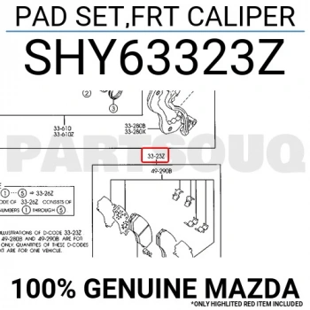 Fren Balatası Ön . Japon E2200 (Sr) 2.2 D 00- (Oem No: Shy6-33-23Z)
