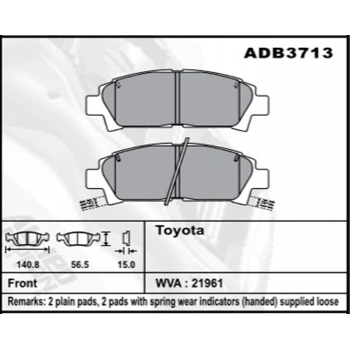 Ön Fren Balatası Avensis 0002 Şimli None (Oem No: T1Avn01-Kb-10)