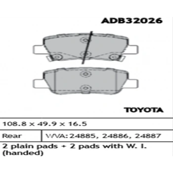 Fren Balatası Avensis 0912 Arka Şimli None (Oem No: T1Avn03-Kb-06)