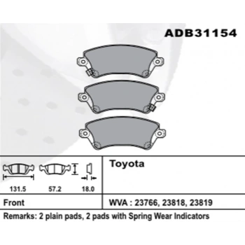 Ön Fren Balatası Corolla 0307 Vvtı Şimli None (Oem No: T1Crl06-Kb-01)