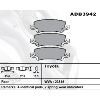 Fren Balatası Corolla 0307 Vvti Arka Şimli None (Oem No: T1Crl06-Kb-05)