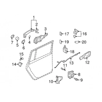 Kapı İç Açma Teli Sol Arka Caddygolf5 None (Oem No: Vw-1K4839085A)