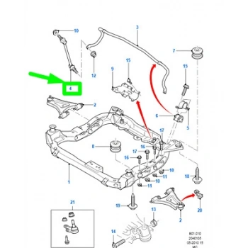 VIRAJ ASKI ROTU ÖN FORD MONDEO BM 93-00 (Oem No: YS71 3B438 AB)
