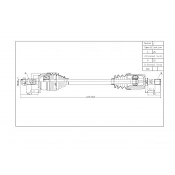 Mil Aks Civic 2012-2016 Fb7Ön Sol A-T 617Mm (Oem No:44306Tt0E01)