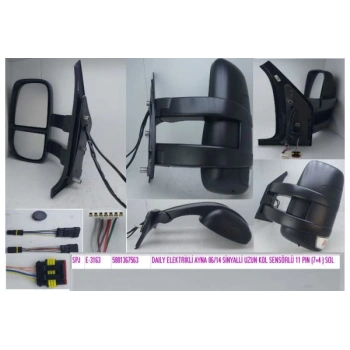 Iveco Daıly Elektrikli Ayna 2006-2014 Sinyalli Uzun Kol Sensörlü 11 Pın (7+4 ) Sol (Oem No:5801367563)
