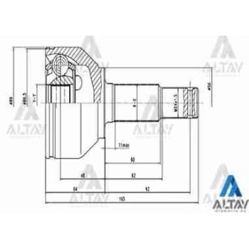 Aks Kafası Dış Qashqai / 1.5 Dci 29X56X35 (Oem No:39211Jd22B)