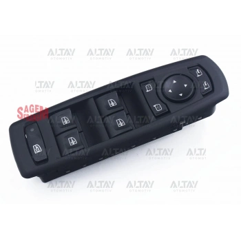 Cam Açma Düğmesi Fluence / Megane Iıı / Laguna Iıı (Dörtlü) Ayna Ayar Düğmeli Çerçeveli 19 Pin Sol (Oem No:254000006R)