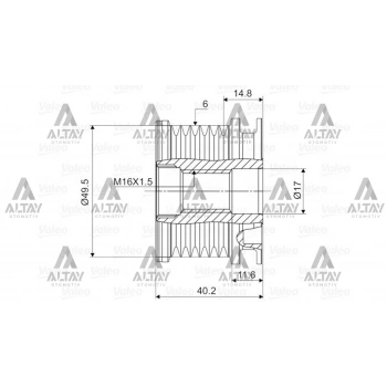 Kasnak Şarj Dınamo Polo / Passat / Caddy / A4 / A6 / Q3 / Q5 / Transporter T6 / Amarok / Golf 2001 Sonrası Amf-Bnv-Bnm-Caga-Cdca-Clha-Clhb 1.6 Tdı-2.0 Tdı (Oem No:03G903119B)