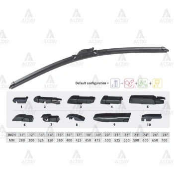 Silecek Süpürgesi Tek Tip Üniversal 8 Aparatlı 22 Muz (550Mm)