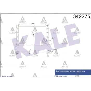Radyatör Su Mazda 121 95= 1.3 M-T Brazıng (Oem No:1E0315200)