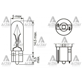 Ampül Eco 12V 1.2W Gösterge Ampülü Dipsiz T5 (Oem No:1987302824)