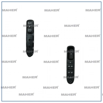 Cam Açma Düğmesi 307 2002 Sonrası  Ayna Ayar Düğmeli (Dörtlü)  Sol (Oem No:6554Kt)