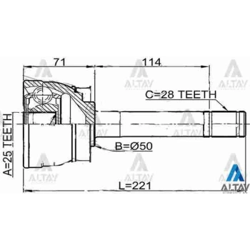 Aks Kafası Dış Pıckup 2003 Sonrası Yd25 / 4X4 28X25X50 (Oem No:3921158G60)