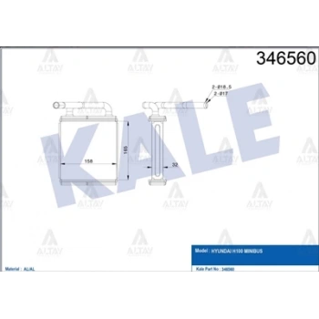 Radyatör Kalorifer H-100 Minibüs 1994-2005 Klimalı Ön Brazıng (Oem No:9721143030)